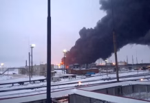 Ukraine Resumes Strikes On Russian Oil Refineries Satellite image of a burning Rosneft oil refinery in the Ryazan region of Russia after a Ukrainian drone strike.