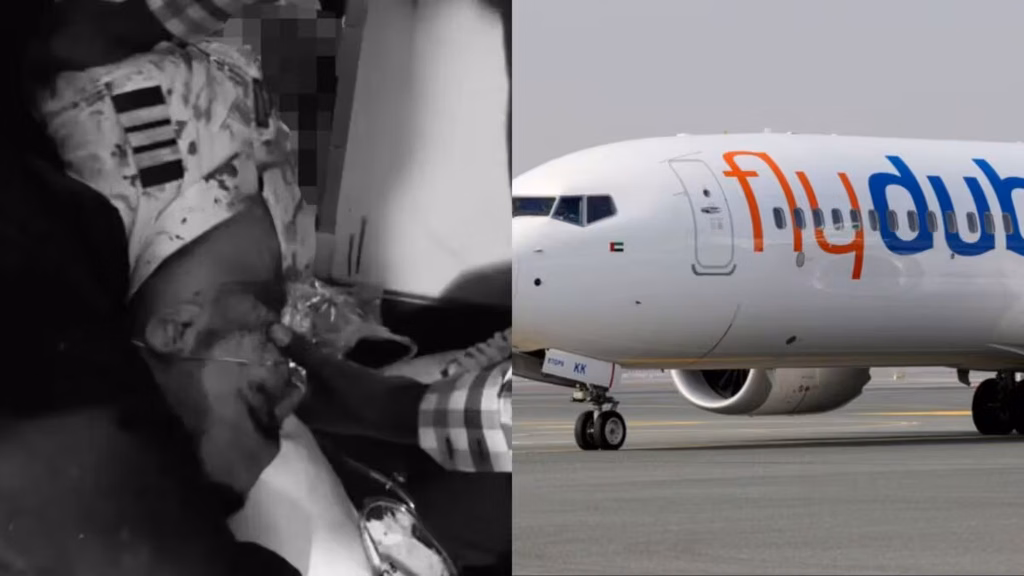 Flydubai aircraft following the FZ1073 cockpit attack that forced the Dubai-to-Tel Aviv flight to divert to Tabuk, Saudi Arabia.