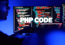 Is The “php2shell” Flaw A Threat To You? Screen showing PHP code in a text editor at a web-development workstation, illustrating the language behind most websites.