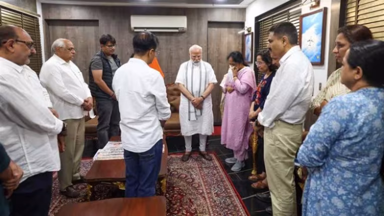 PM Modi Mourns Vijay Rupani After Plane Crash Tragedy