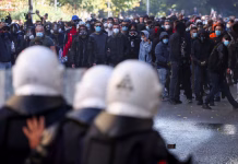 France And Albania Are Burning For The Same Reason Image showing riot police confronting protesters in Albania and smoke-filled clashes outside Albania's Education Ministry in Tirana, October 2026.